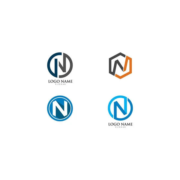 N 文字のロゴテンプレートベクトルアイコンのイラスト — ストックベクタ