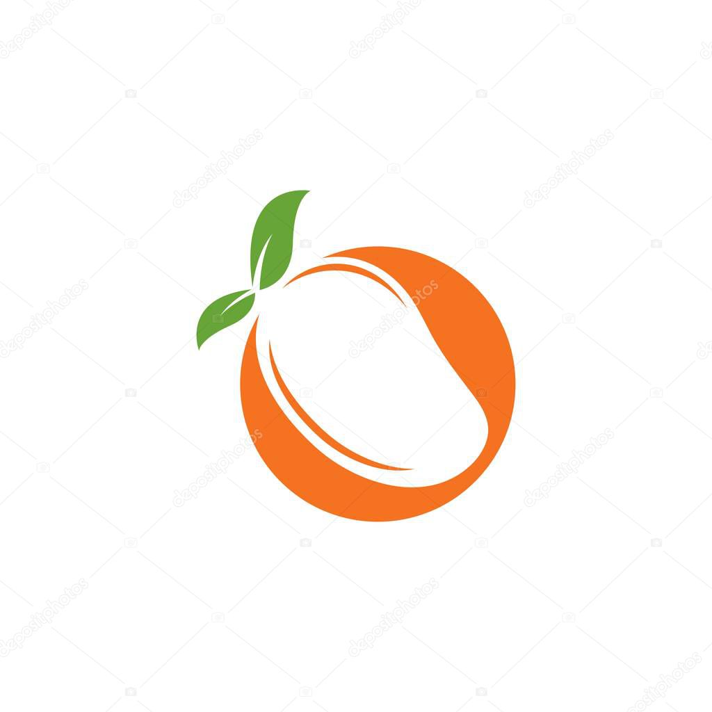 Mango in flat style. Mango vector logo. Mango icon.