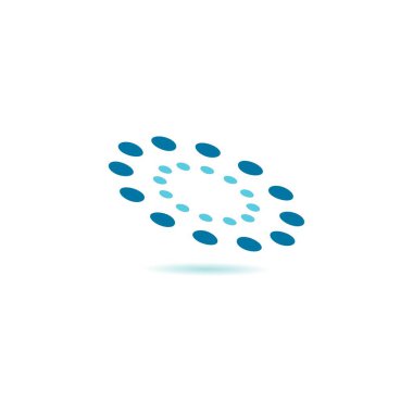 Soyut noktalar daire vektör simgesi illüstrasyon kümesi 