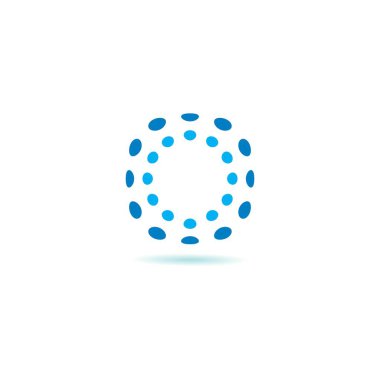 Soyut noktalar daire vektör simgesi illüstrasyon kümesi 