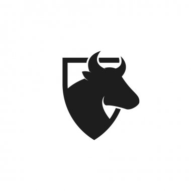 Boğa başlı logo vektör illüstrasyonu 
