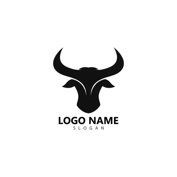 Bull head logo vector icon illustration — Stock Vector