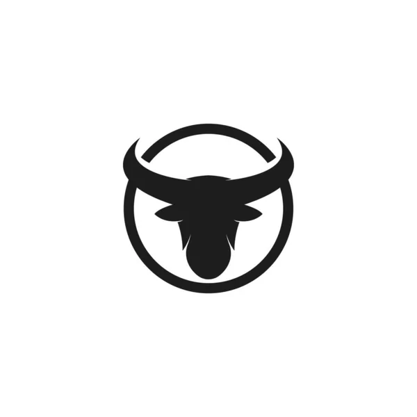 Illustration d'icône vectorielle de logo de tête de taureau — Image vectorielle