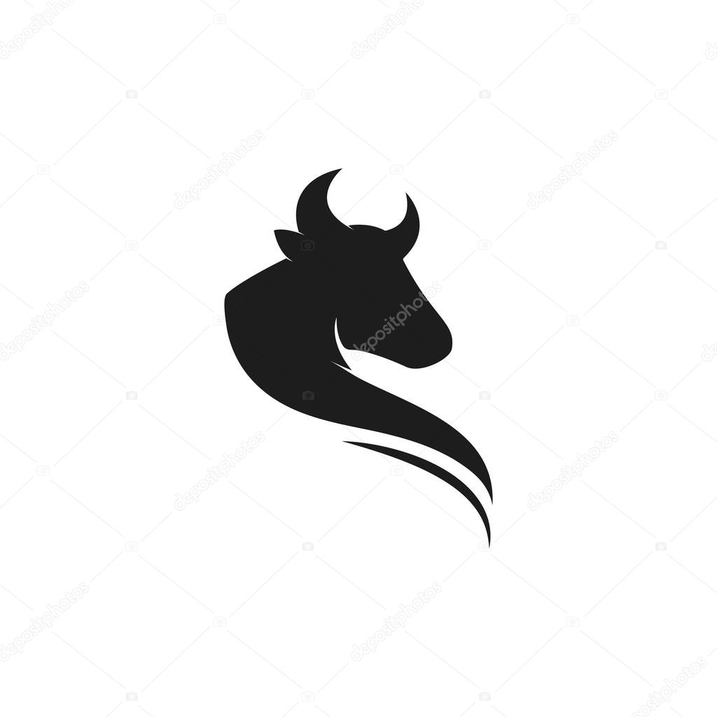 Bull head logo vector icon illustration design