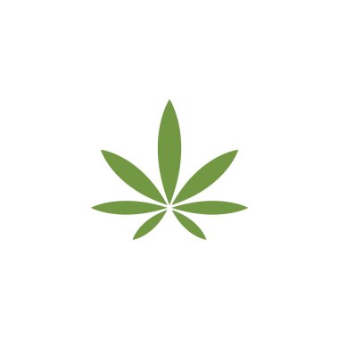 Canabis yaprak şablon vektör illüstrasyon simgesi 