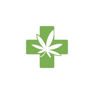 Canabis yaprak şablon vektör illüstrasyon simgesi 