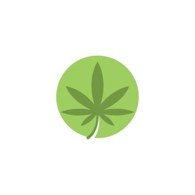 Canabis yaprak şablon vektör illüstrasyon simgesi 