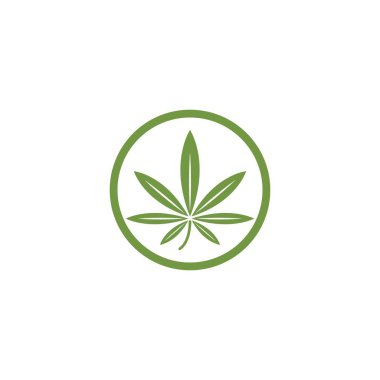 Canabis yaprak şablon vektör illüstrasyon simgesi 