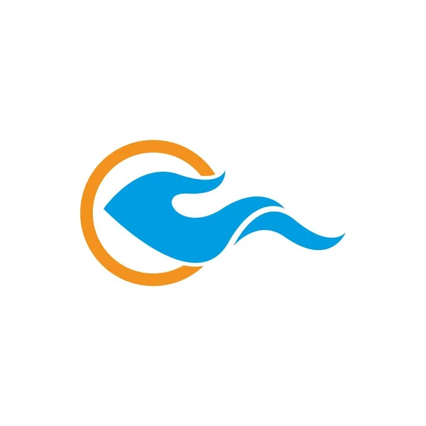 Modello di logo dell'onda d'acqua. illustrazione dell'icona vettoriale — Vettoriale Stock