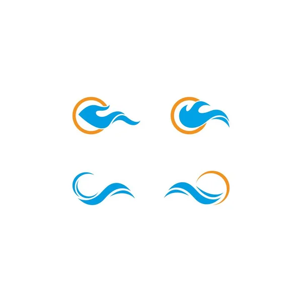 Su Dalgası sembolü ve simge logo şablonu — Stok Vektör