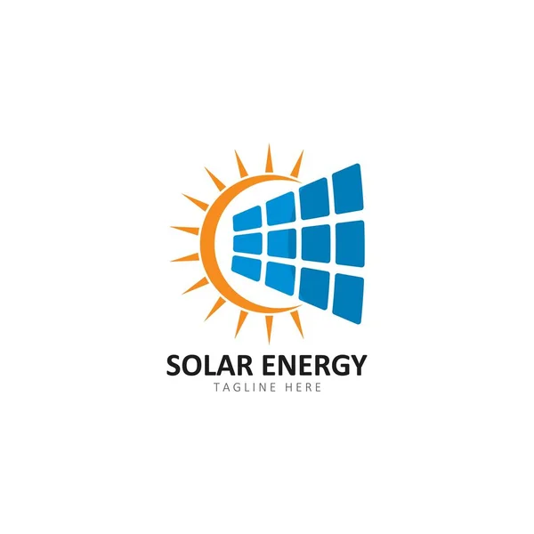 Conjunto de energia solar logotipo modelo ícone do vetor ilustração — Vetor de Stock