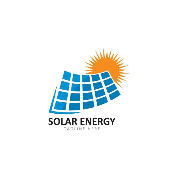 Conjunto de energia solar logotipo modelo ícone do vetor ilustração — Vetor de Stock