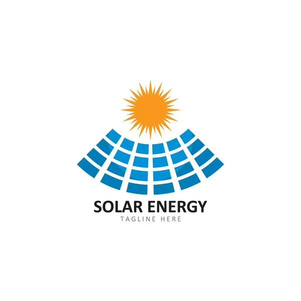 Conjunto de energia solar logotipo modelo ícone do vetor ilustração — Vetor de Stock