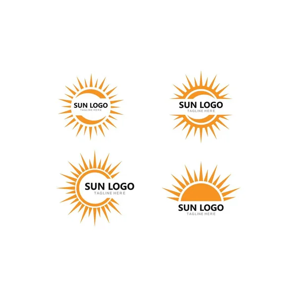 Sol logotipo ícone vetor ilustração —  Vetores de Stock