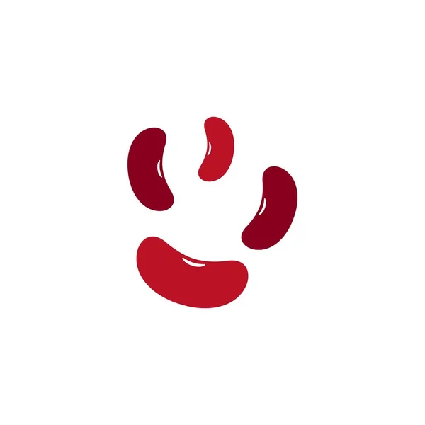 Modèle de haricots rouges logo icône vectorielle illustration — Image vectorielle