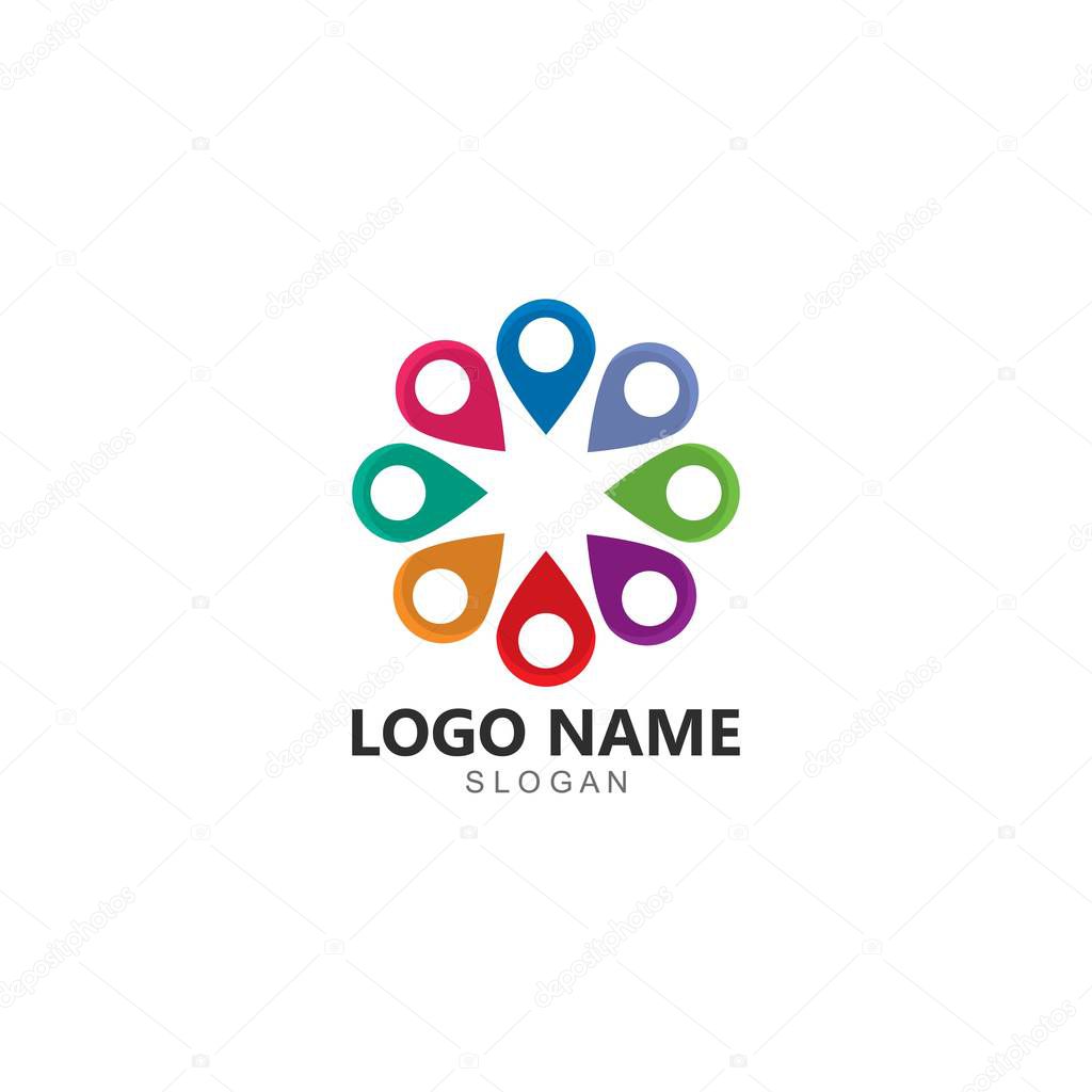 Adoption and community care Logo template vector icon