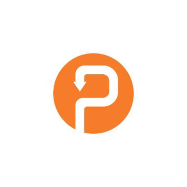 P harfi logosu şablon logo vektör simgesi illüstrasyon 