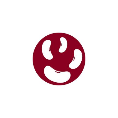 Kırmızı barbunya şablonu logo vektör simgesi illüstrasyon 