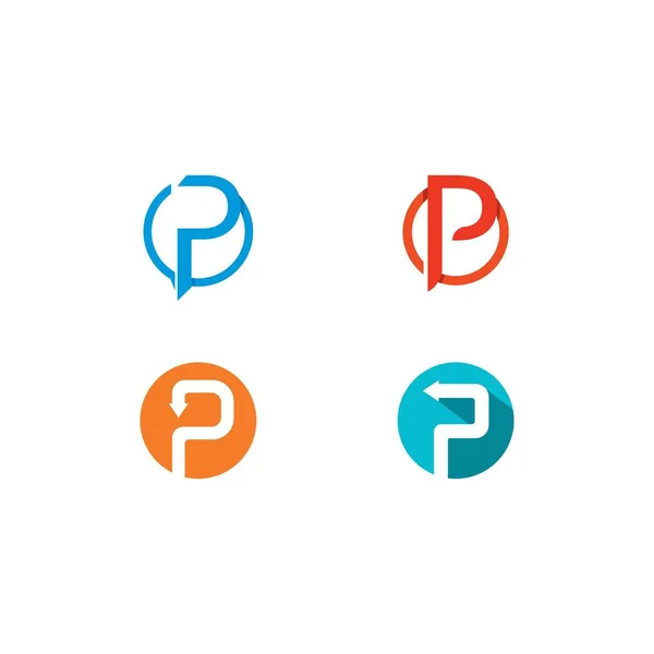 P brief logo sjabloon logo vector pictogram illustratie — Stockvector