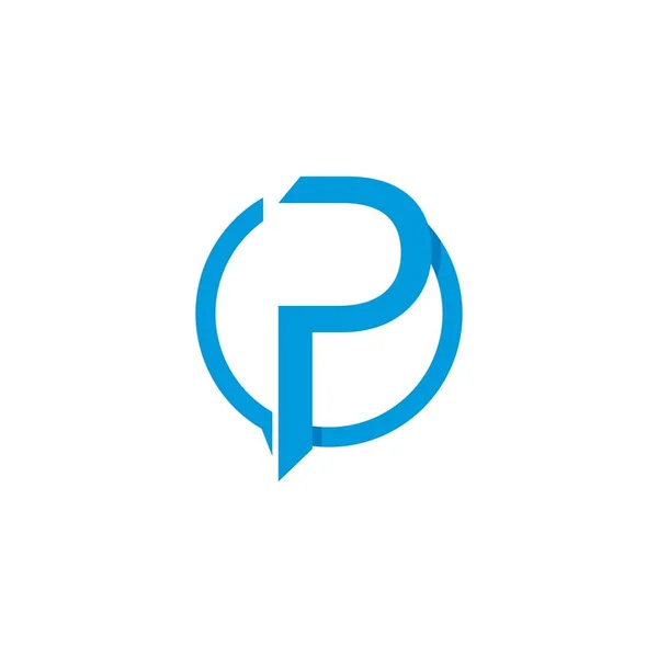P carta logo plantilla logo vector icono ilustración — Vector de stock