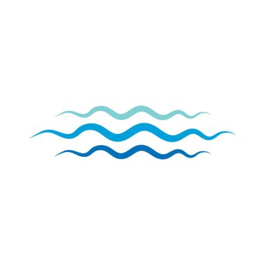 Su dalgası Logo şablonu. vektör simge illüstrasyon 