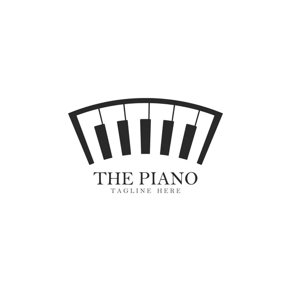 Піаніно шаблон логотипу Векторні ілюстрації піктограм — стоковий вектор