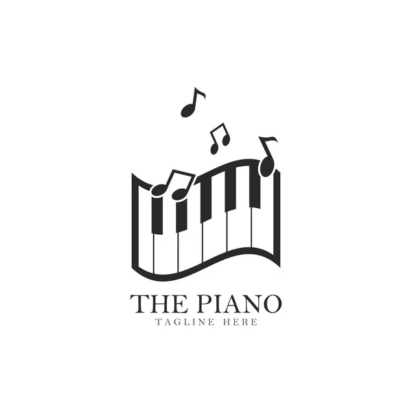 Піаніно шаблон логотипу Векторні ілюстрації піктограм — стоковий вектор