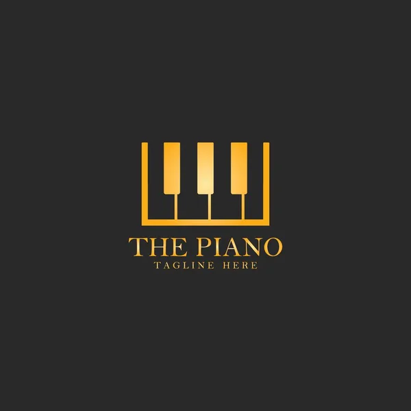 Piano logo sjabloon vector pictogram illustratie — Stockvector