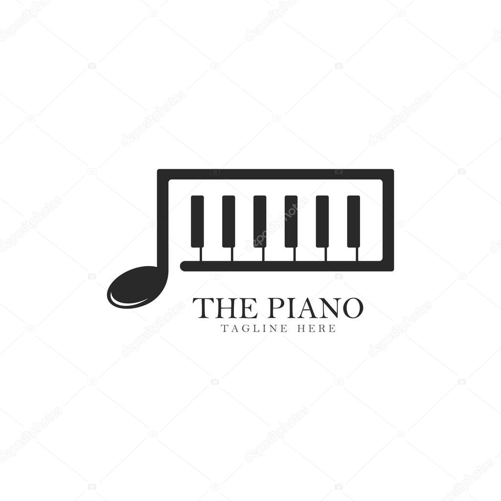 Piano logo template vector icon illustration design