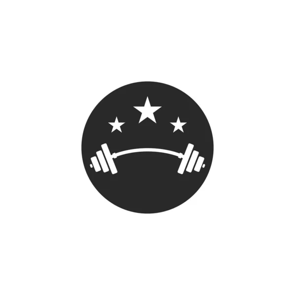 Barbell, halter Gym pictogram logo sjabloon gym badge, fitness logo — Stockvector