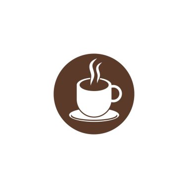 Kahve fincanı logo şablonu vektör simgesi 