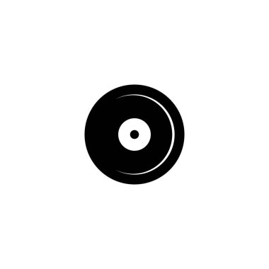 Vinil disk kayıt müzik logo vektör resimleme 