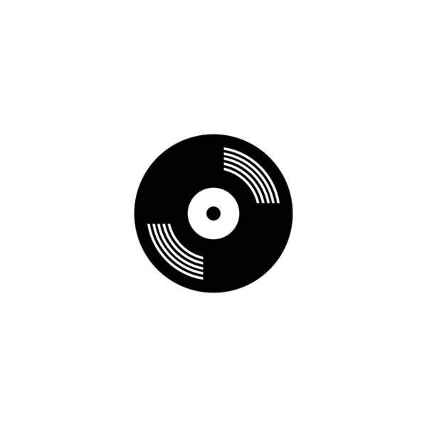 Disco de vinilo grabar música logo vector icono ilustración — Vector de stock