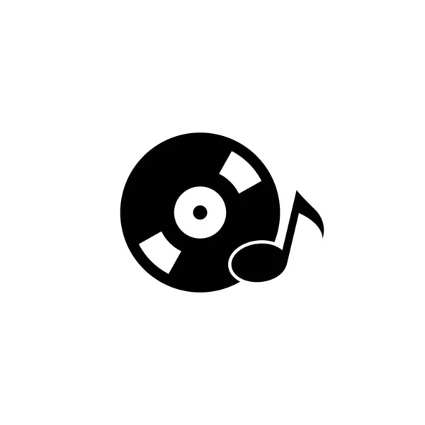 Gambar ikon vektor logo musik Vinyl disk - Stok Vektor