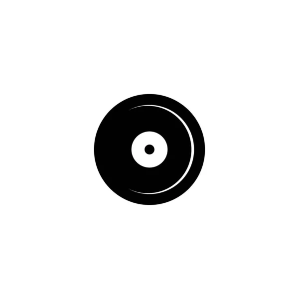 Vinil disco gravar música logotipo vetor ícone ilustração — Vetor de Stock