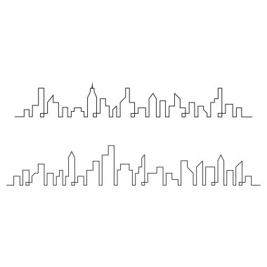 Modern şehir ufuk çizgisi konsept vektör çizimi