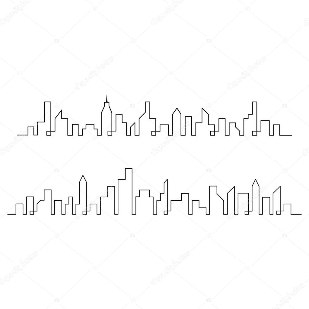 Modern city skyline concept vector illustration design