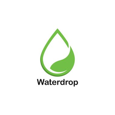 Su drop logosu şablon vektör simge illüstrasyon 