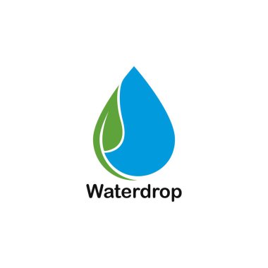 Su drop logosu şablon vektör simge illüstrasyon 
