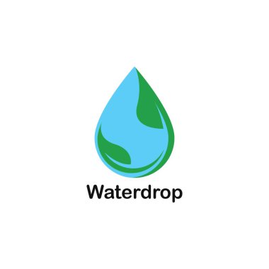 Su drop logosu şablon vektör simge illüstrasyon 