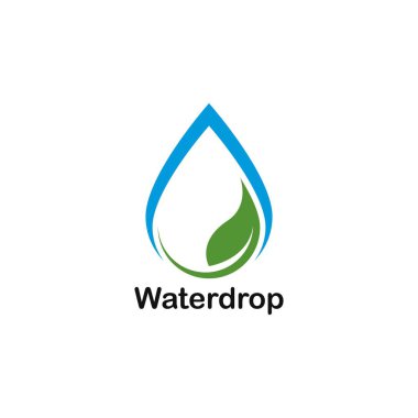Su drop logosu şablon vektör simge illüstrasyon 