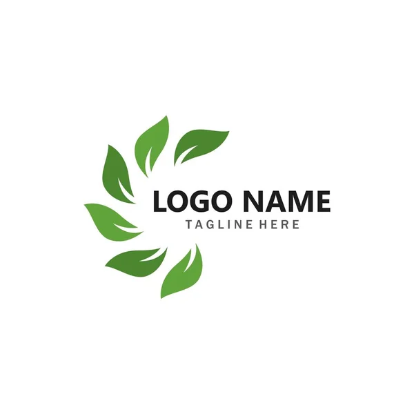 Logos of green leaf ecology nature element vector i — ストックベクタ