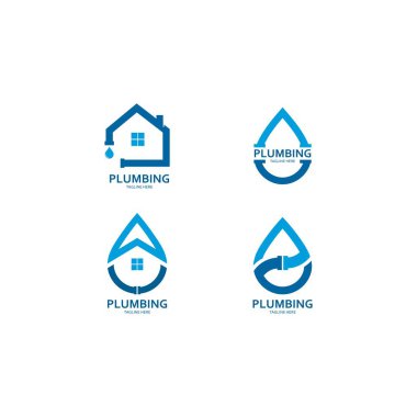 Tesisat Logosu Vektörü Simgesi İllüstrasyonu 