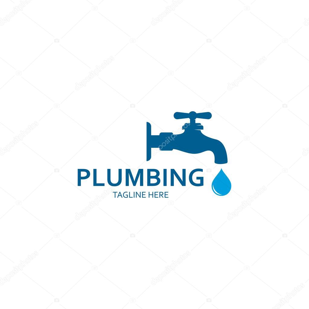 Plumbing logo vector icon illustration design