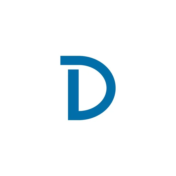 D harfi logosu vektör simgesi şablon uyrulasyonu çizimi — Stok Vektör