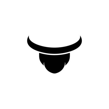 Boğa başlı logo vektör illüstrasyonu 