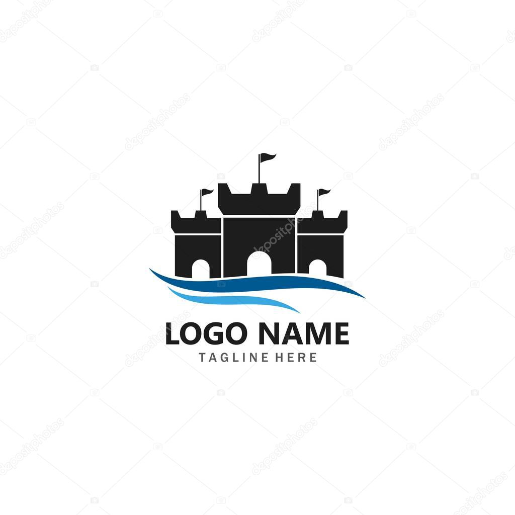 Castle Logo vector icon illustration design