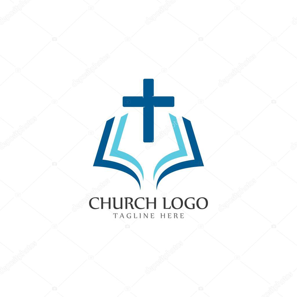 Church logo template vector icon illustration 
