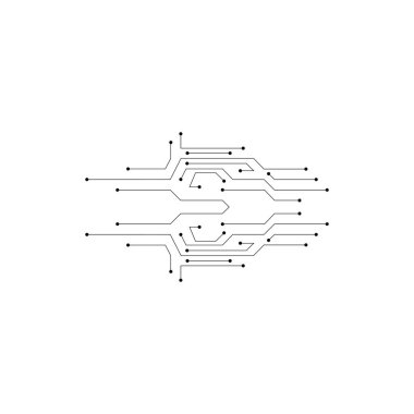 Devre teknolojisi şablon çizim tasarımı vektörü 