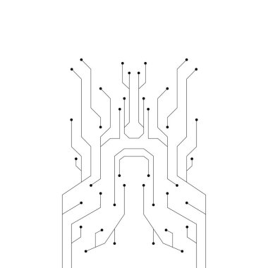 Devre teknolojisi şablon çizim tasarımı vektörü 